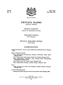 Penyata Rasmi Official Report