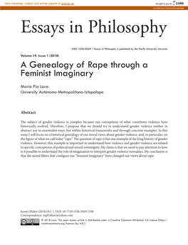 A Genealogy of Rape Through a Feminist Imaginary