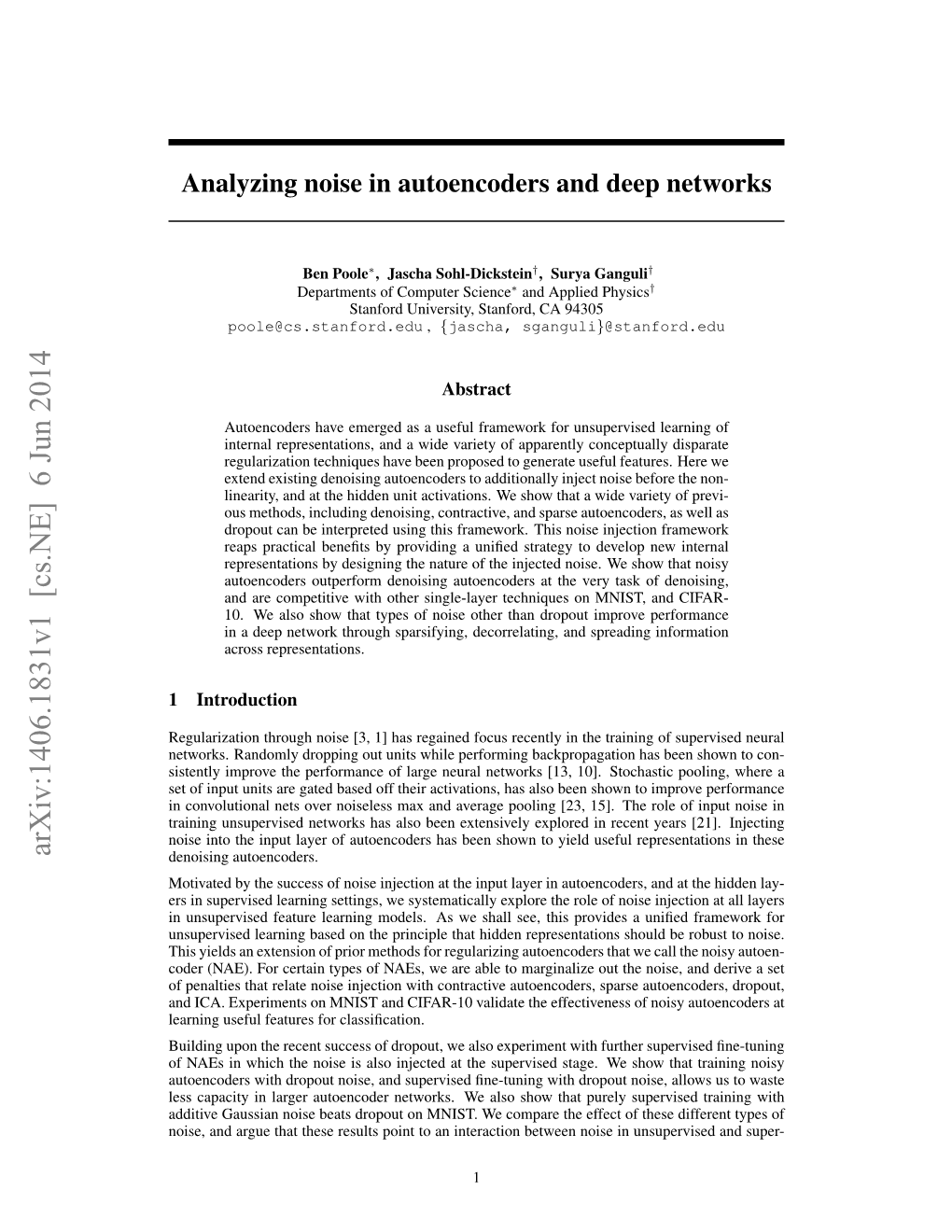 Analyzing Noise in Autoencoders and Deep Networks