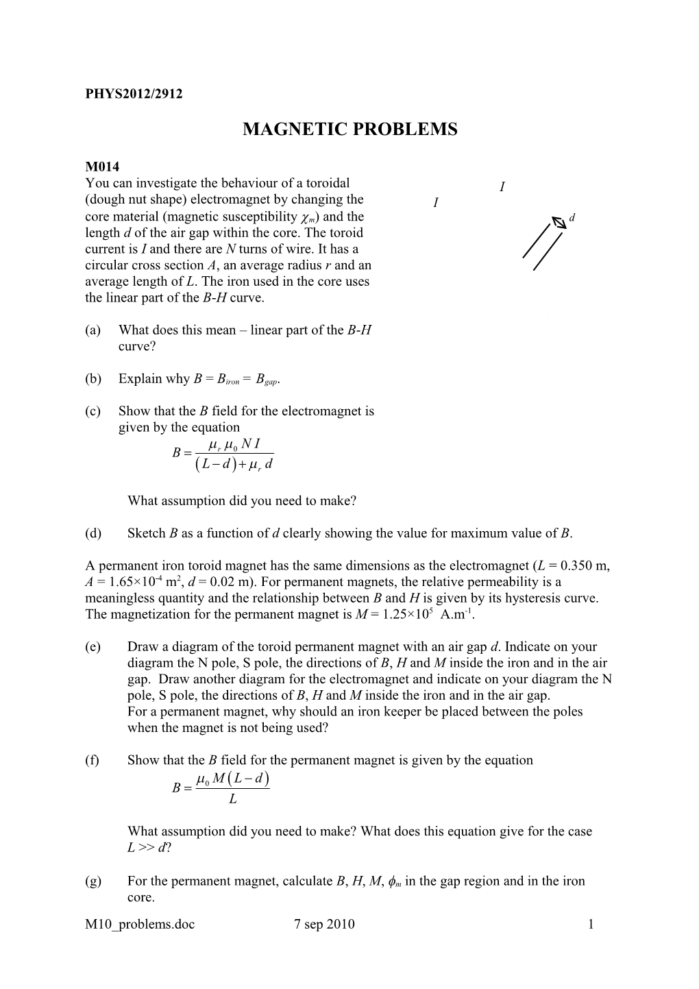 (A) What Does This Mean Linear Part of the B-H Curve?