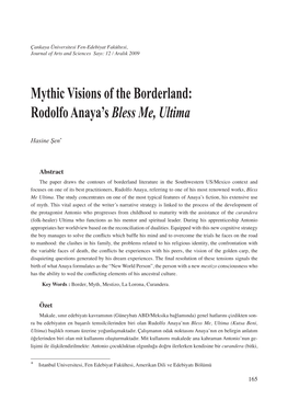 Mythic Visions of the Borderland: Rodolfo Anaya's Bless Me, Ultima