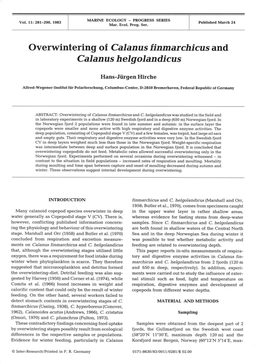 Calanus Finmarchicus and Calanus Helgolandicus