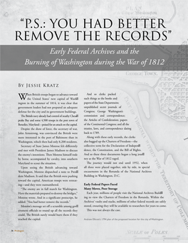 P.S.: You Had Better Remove the Records: Early Federal Archives