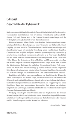 Editorial Geschichte Der Kybernetik