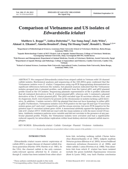 Comparison of Vietnamese and US Isolates of Edwardsiella Ictaluri