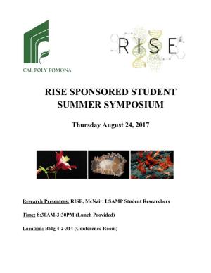 2017 RISE Symposium Abstract Book