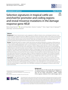 Selection Signatures in Tropical Cattle Are Enriched for Promoter And
