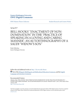 Bell Hooksâ•Ž Â•Œenactment of Non-Dominationâ•Š in the Â