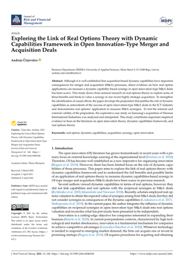 Exploring the Link of Real Options Theory with Dynamic Capabilities Framework in Open Innovation-Type Merger and Acquisition Deals