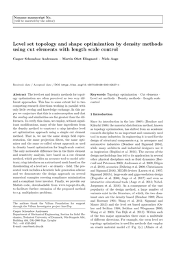 Level Set Topology and Shape Optimization by Density Methods Using Cut Elements with Length Scale Control