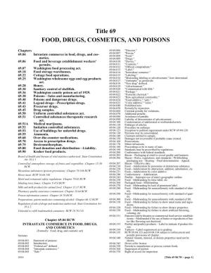 Title 69 FOOD, DRUGS, COSMETICS, and POISONS