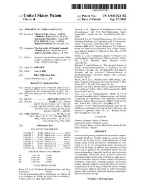 (12) United States Patent (10) Patent No.: US 6,949,521 B2 Chu Et Al