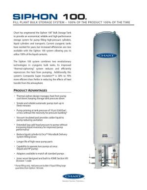 Siphon 100® Fill Plant Bulk Storage System – 100% of the Product 100% of the Time