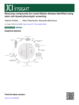 Rescuing Compounds for Lesch-Nyhan Disease Identified Using Stem Cell–Based Phenotypic Screening