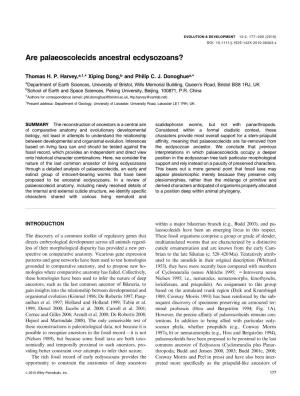 Are Palaeoscolecids Ancestral Ecdysozoans?