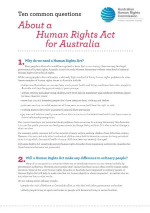 Ten Common Questions About a Human Rights Act for Australia