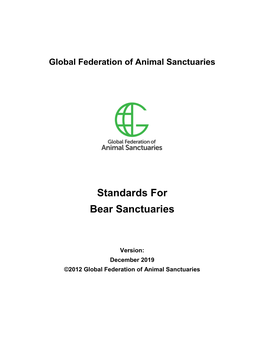 Standards for Bear Sanctuaries