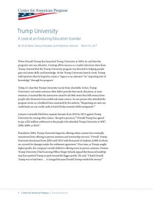 Trump University a Look at an Enduring Education Scandal