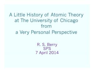 A Little History of Atomic Theory at the University of Chicago from a Very Personal Perspective