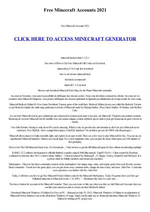 Free Minecraft Accounts 2021