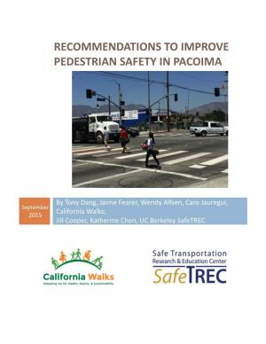 Recommendations to Improve Pedestrian Safety on the Hoopa