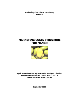 Marketing Costs Structure for Mango