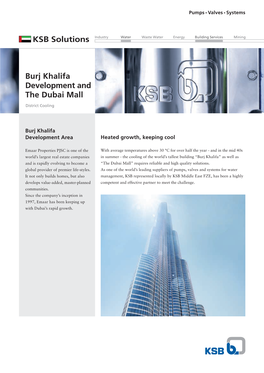 KSB Solutions Burj Khalifa Development and the Dubai Mall