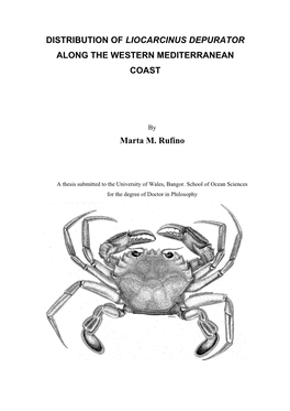 Distribution of Liocarcinus Depurator Along the Western Mediterranean Coast