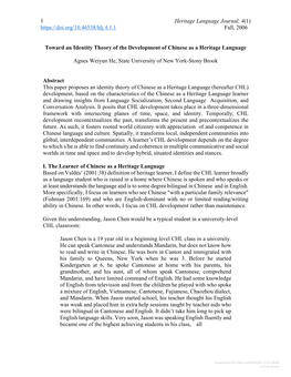Heritage Language Journal, 4(1) Fall, 2006