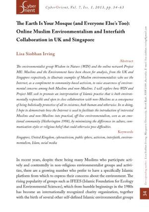 Online Muslim Environmentalism and Interfaith Collaboration in UK and Singapore