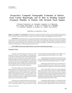 Preoperative Computed Tomographic Evaluation of Inferior Nasal Concha