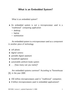 What Is an Embedded System?