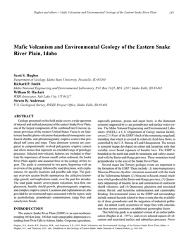 Mafic Volcanism and Environmental Geology of the Eastern Snake River Plain 143