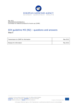 ICH Guideline M3 (R2) - Questions and Answers Step 5