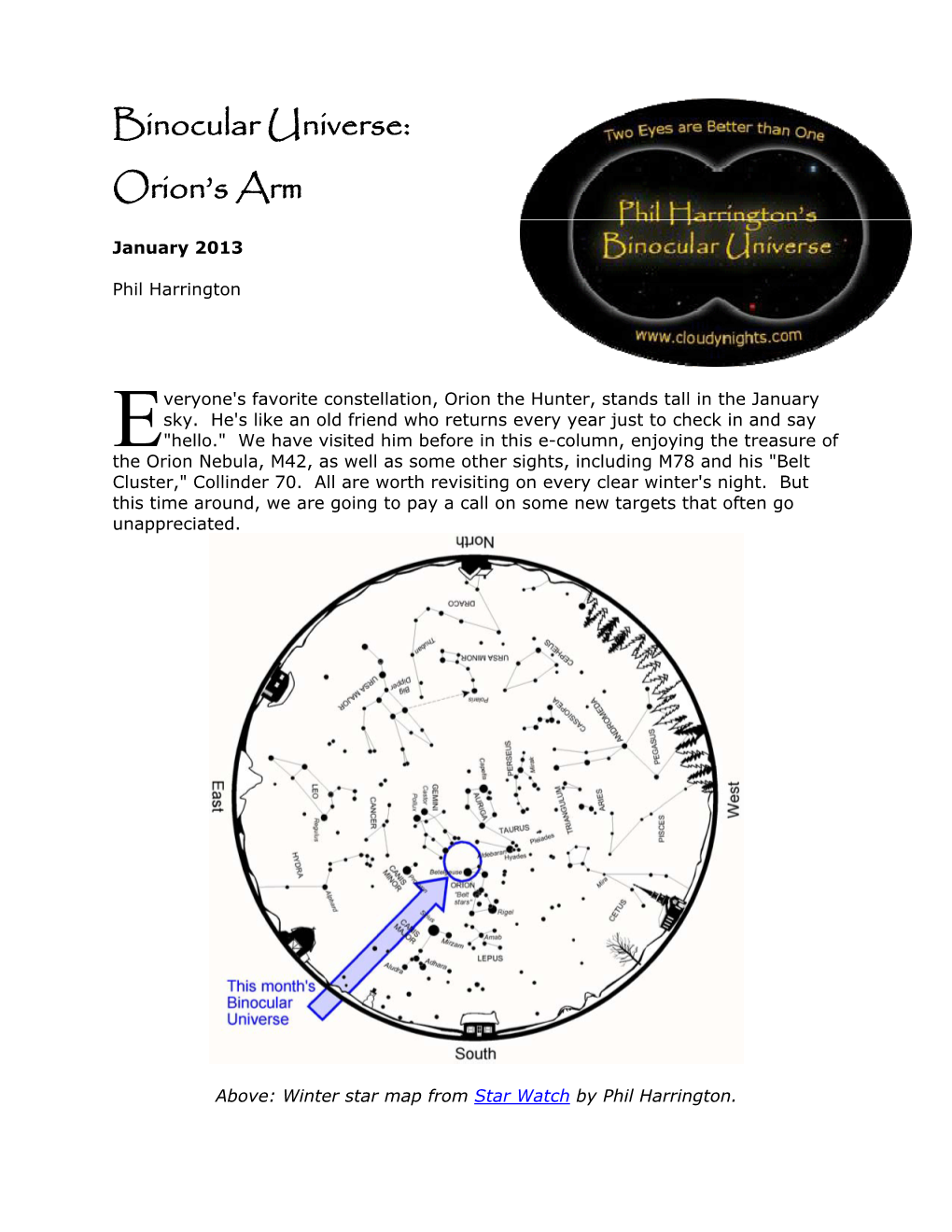 Binocular Universe: Orion's