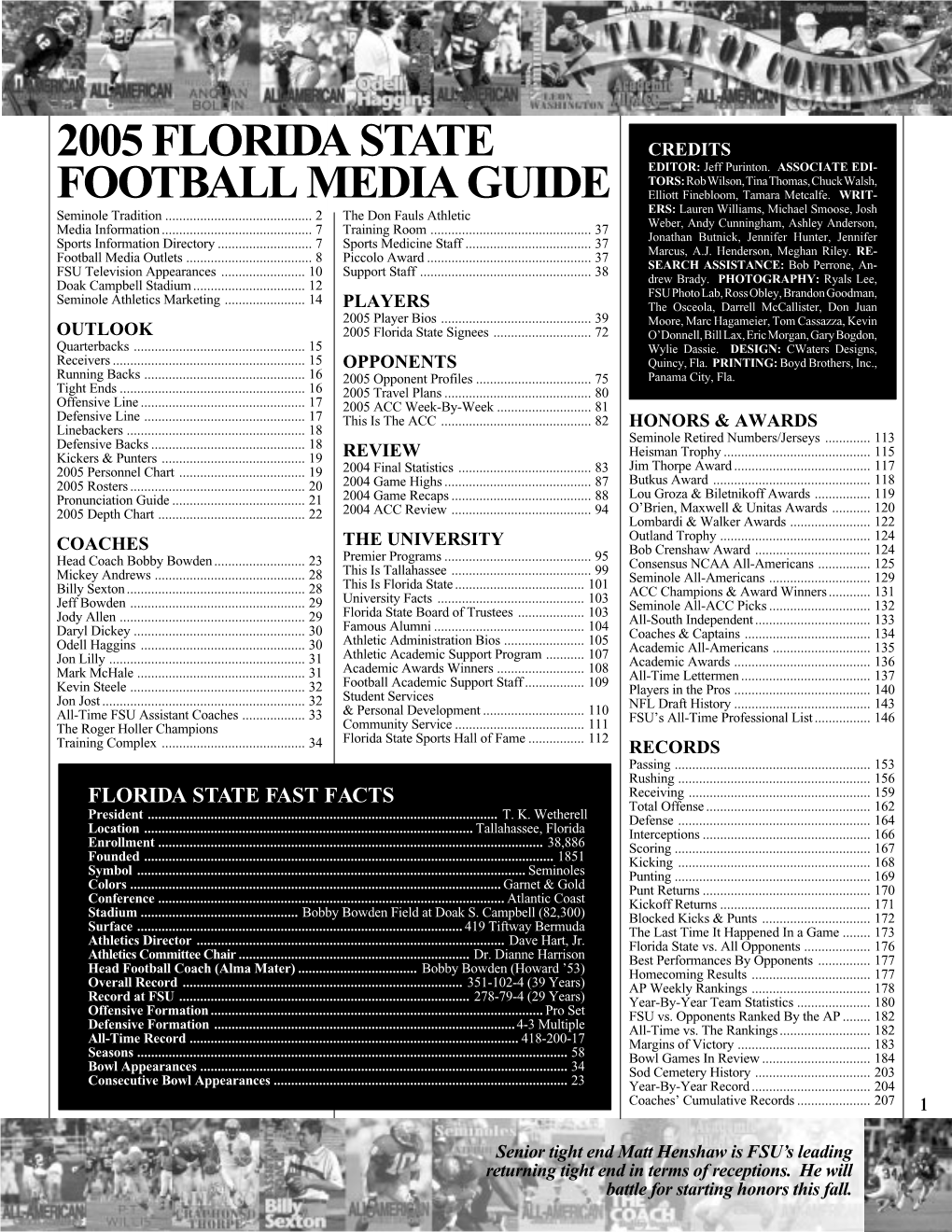 2005 Florida State Football Media Guide