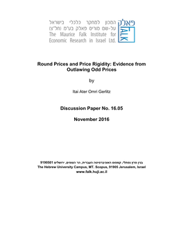 Round Prices and Price Rigidity: Evidence from Outlawing Odd Prices