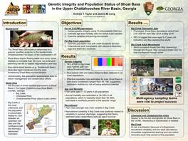 Genetic Integrity and Population Status of Shoal Bass in the Upper Chattahoochee River Basin, Georgia Andrew T