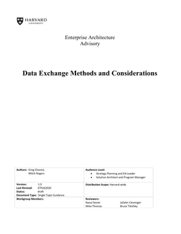 Data Exchange Methods and Considerations