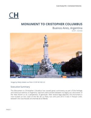 Columbus Monument in Buenos Aires]”, Contested Histories Case Study #4 (June 2021), Retrieved from [Link]