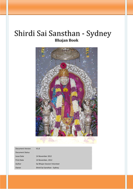 Sai Bhajan Session Volunteer Owner Shirdi Sai Sansthan - Sydney