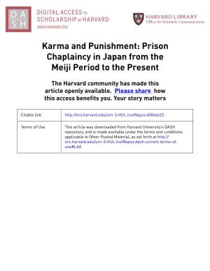 Prison Chaplaincy in Japan from the Meiji Period to the Present