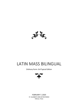 Latin Mass Bilingual