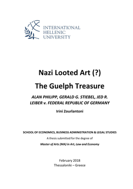 Nazi Looted Art (?) the Guelph Treasure