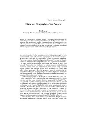 Historical Geography of the Punjab