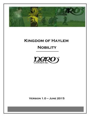 Kingdom of Haylem Nobility
