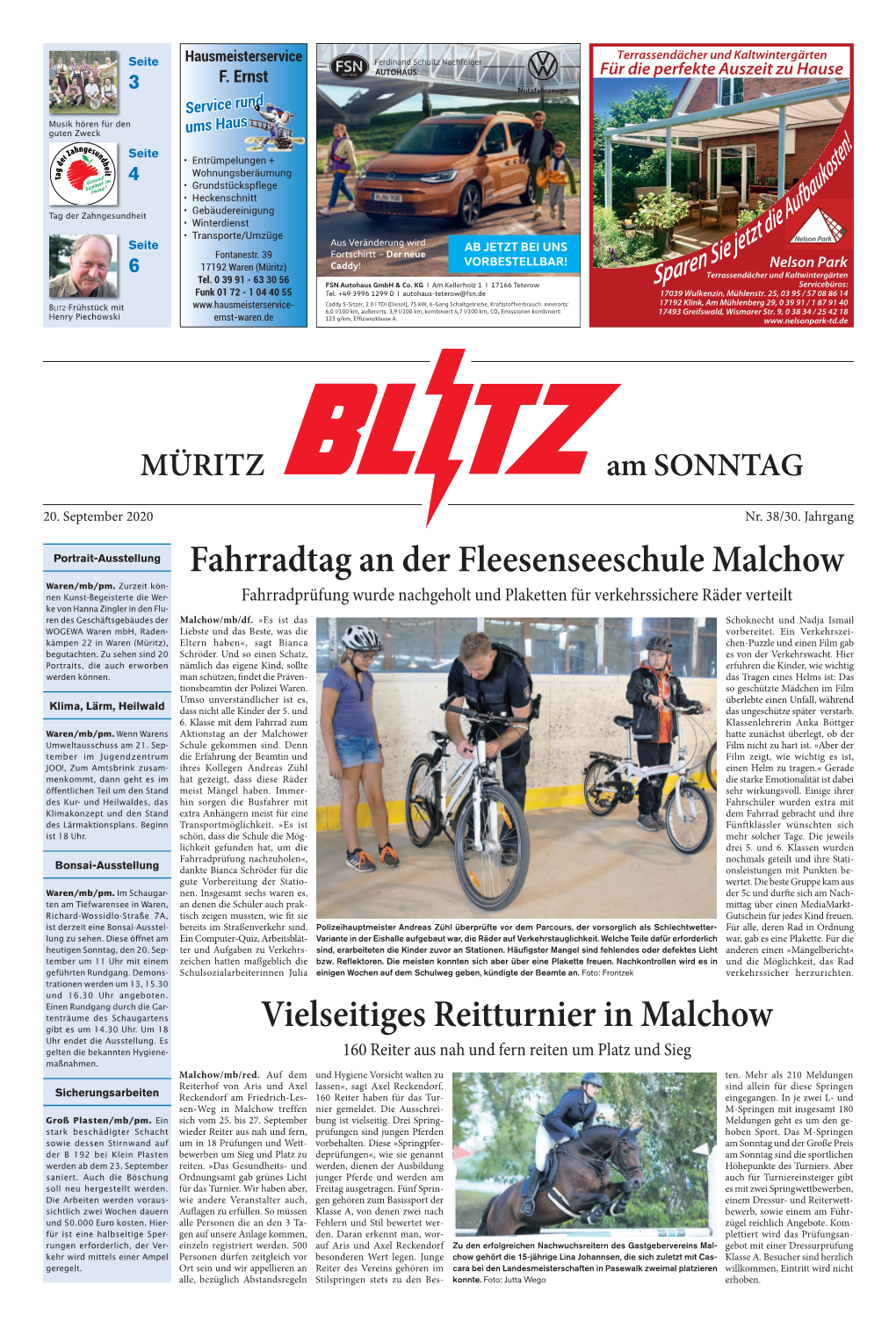 Vielseitiges Reitturnier in Malchow Fahrradtag an Der