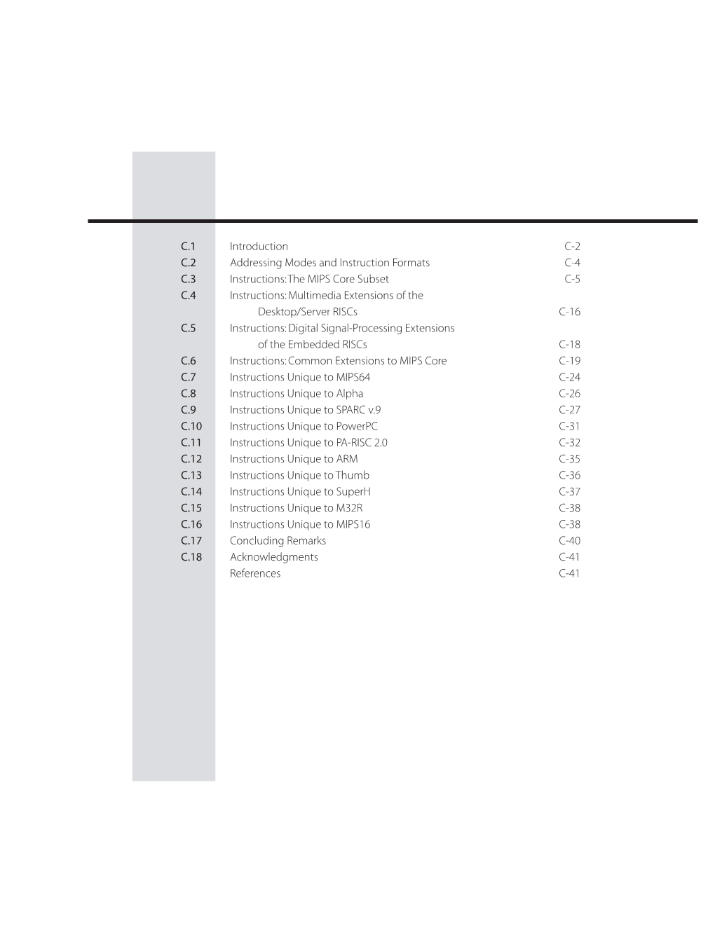 Appendix C a Survey of RISC Architectures for Desktop, Server, and Embedded Computers