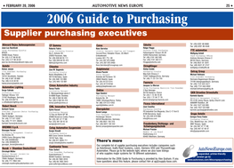 2006 Guide to Purchasing Supplier Purchasing Executives