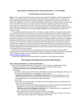 Key to Species of Inocybaceae from Eastern North America – V7 (17 Jan 2020)